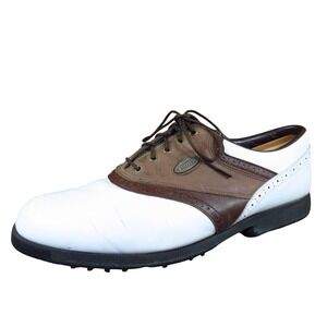 FootJoy Softjoys Terrains Men Golf Shoes Size 10.5 Brown White Leather Spikeless